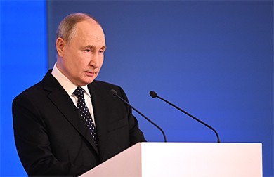 Президент РФ В.Путин выступил на XII съезде крупнейшего общероссийского объединения профсоюзов
